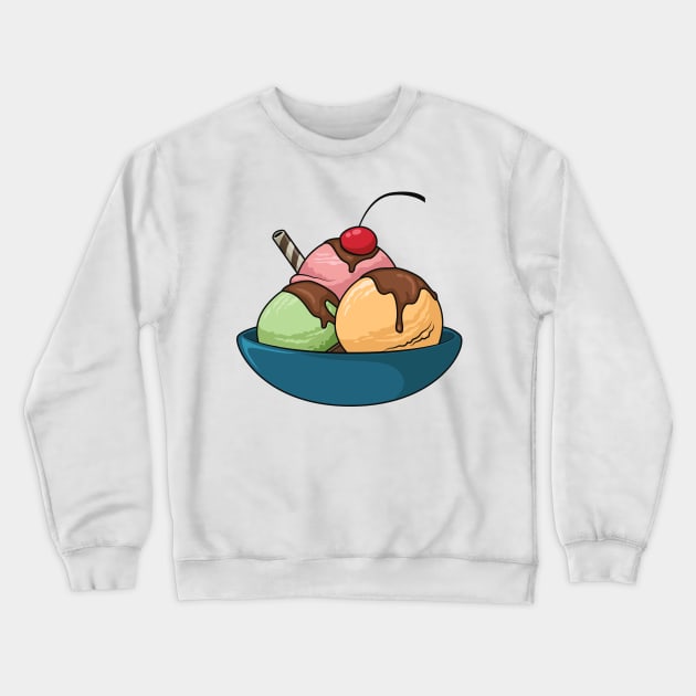 Ice cream cartoon illustration Crewneck Sweatshirt by Miss Cartoon